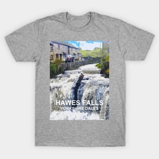 Hawes Falls, Yorkshire Dales. Travel poster T-Shirt